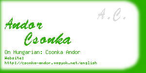 andor csonka business card